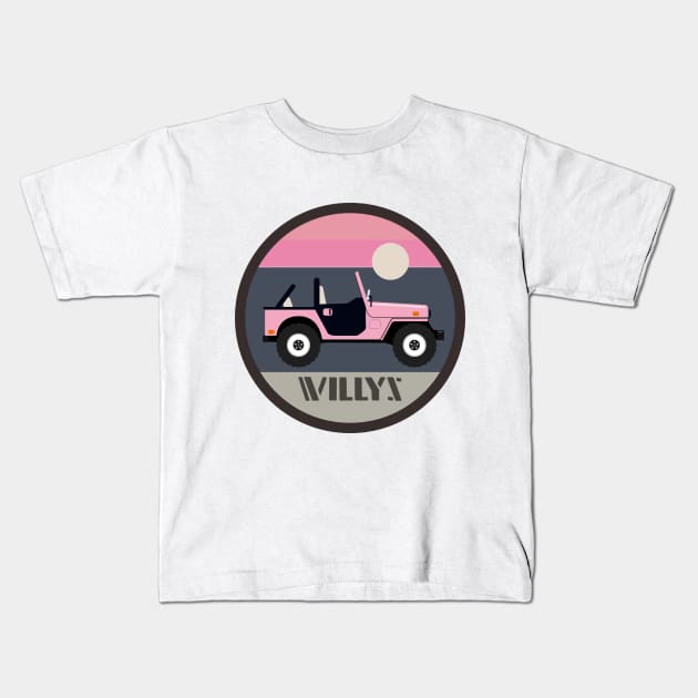 PInk sideview Kids T-Shirt by sojeepgirl